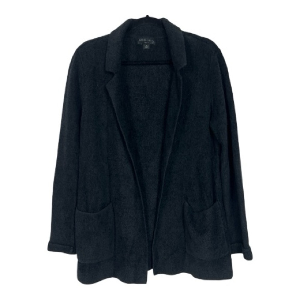 Barefoot Dreams Sz Small CozyChic Lite Notch Collar Cardigan Blazer Black